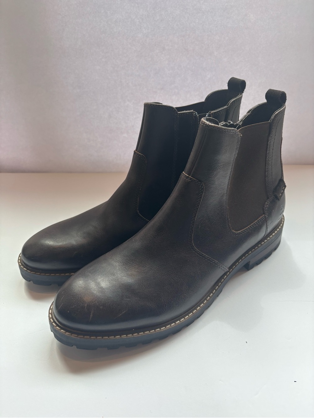 Dark Brown Chelsea Boots - Leather Slip-On Ankle Boots